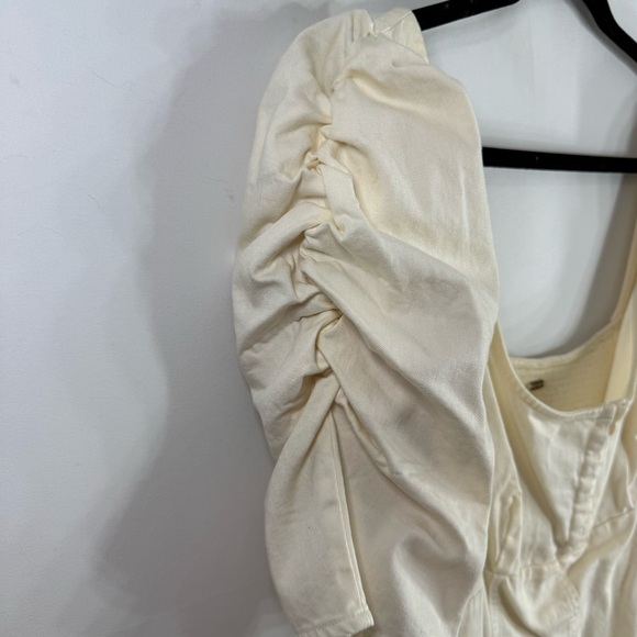 NWT Free People Cheyenne Ivory Denim Mini Dress, size M - Picture 6 of 13